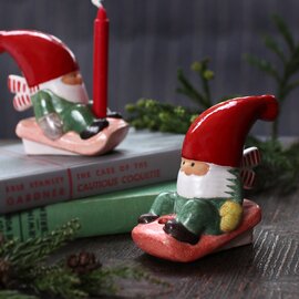 Lisa Larson|Sleding Tomte/リサラーソン クリスマス キャンドルホルダー サンタクロース【クリスマスギフト】