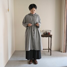 sisam|カジュアルなロングコート【アウター】【ロング丈】【コットン 】/アヤオリフーディーコート