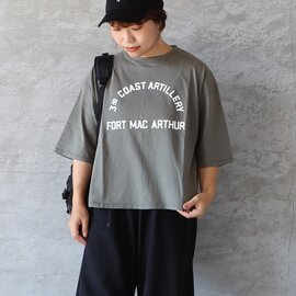 BLUE LAKE MARKET|BDTOP度詰天竺 ヘムラウンドハロ加工プリントT 3RD COAST