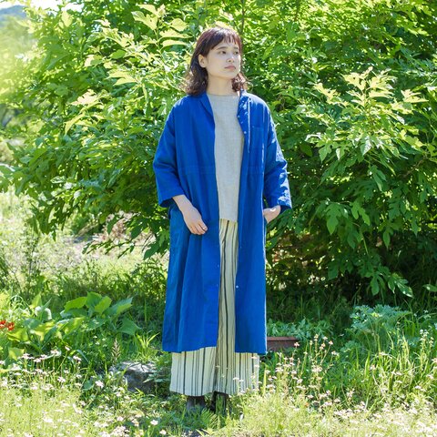 sisam|リネンコットン ワークコートワンピース