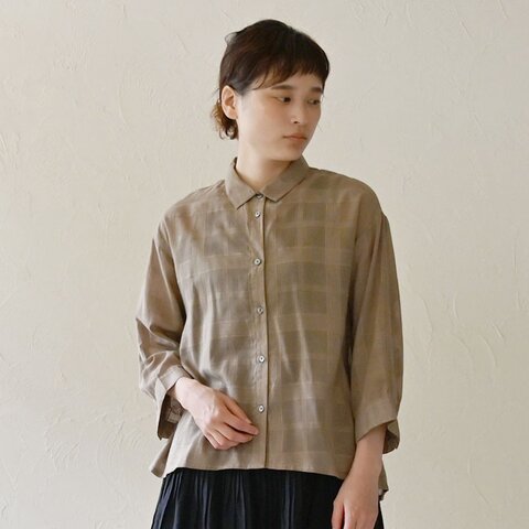 sisam|さらっと軽いOCシアーチェックシャツ【速乾】【オーガニックコットン】【薄手】