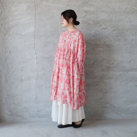 LILOU+LILY|80s VOILE HAND PRINTING SMOCKING TUNIC ハンドプリントスモッキングチュニック
