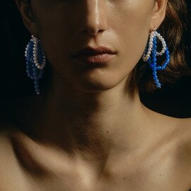 IRIS47|fabiana blue agate pierce ピアス 青めのう 天然石