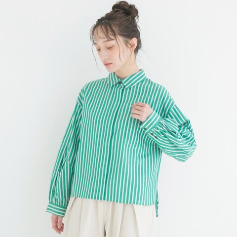 TUTIE.|カラーストライプデザインスリーブブラウス