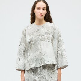 mizuiro ind|マーブルプリントワイドプルオーバー