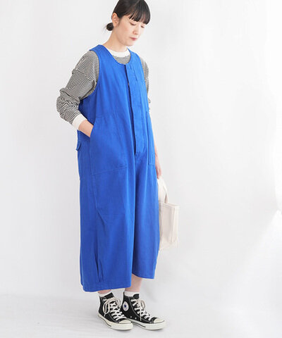 FURALI|フライトジャンパースカート / サロペットスカート ノースリーブワンピース 25sk124a