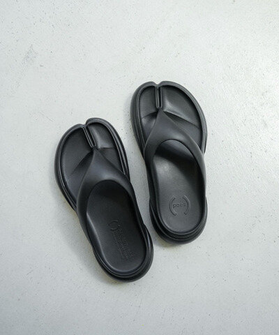 PAES|FLIPFLOP 02 フリップフロップ BLACK ブラック トングサンダル 厚底 携帯袋付き paes-04-flip-basic