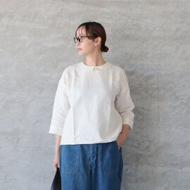 ynir|リネンクロス フラットカラーブラウス