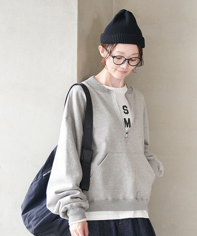 SOLAMONAT|ふわりと天竺ハーフジッププルオーバーレディース ジップアップ トップス sma-fw-hfzip