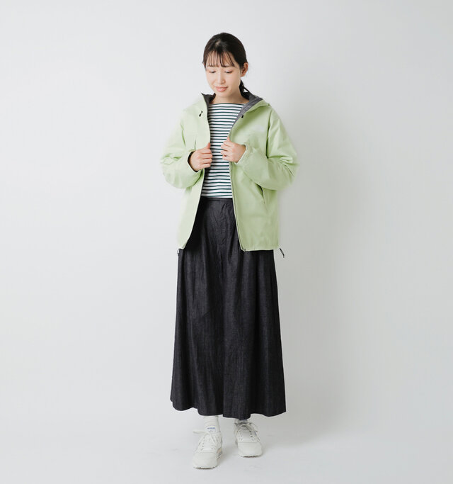 model mizuki：168cm / 50kg 
color : lime cream / size : womensL