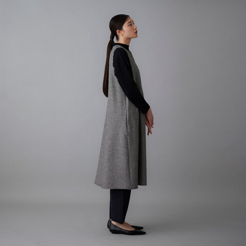 STAMP AND DIARY|ウールチドリチェック Aラインフレアワンピース