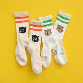 ROSTER SOX|ライン×ネコちゃんソックス