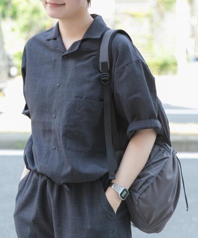 EKAL|『UR TECH』ハイツイストオープンカラーシャツ