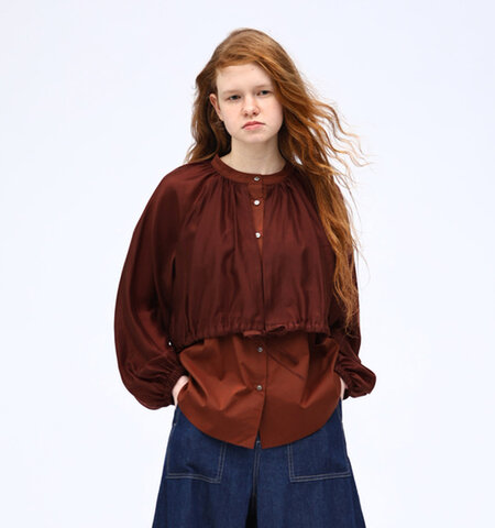 kelen|シアー スリーブ レイヤード ブラウス “CAELA” lkl25hbl2196-mn