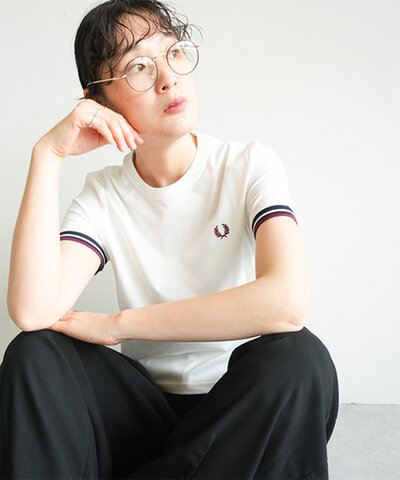 FRED PERRY|TIPPED T-SHIRT ティップドティーシャツ Tシャツ 半袖 レディース ショート丈 g2162