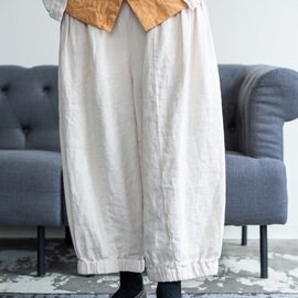 YARRA|リネンウール起毛切替ギャザーパンツ YR-1455-257