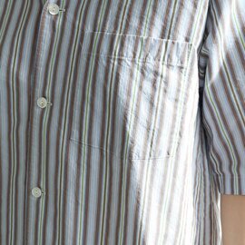 yuni｜コットンキュプラ stripe pajamas シャツ　1701BL023221