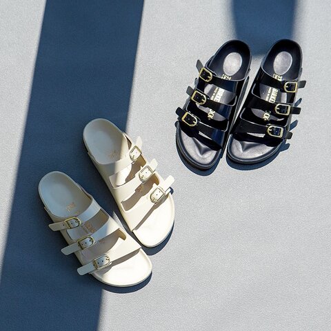 BIRKENSTOCK|フロリダ Florida 細ベルトサンダル コンフォート フラット スライド ストラップ スムースレザー パテント 1029355 1029385 ビルケンシュトック