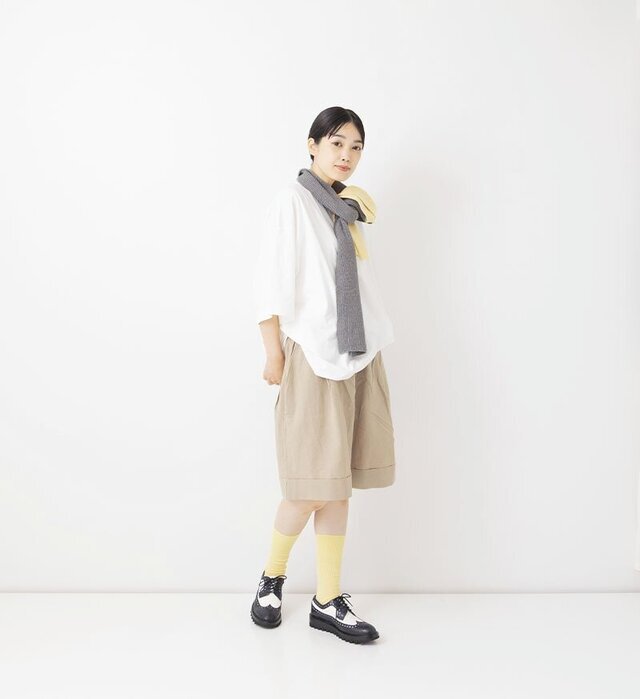 color : GRAY×YELLOW , model : 162cm