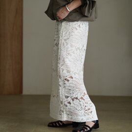 SACRA|リーフ ラッセル レース スカート ロングスカート LEAF RASCHEL LACE 126113122 サクラ