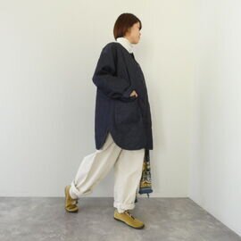 NATURAL LAUNDRY|先染めキルトミドルコート インディゴ(7264J013)ナチュラルランドリー