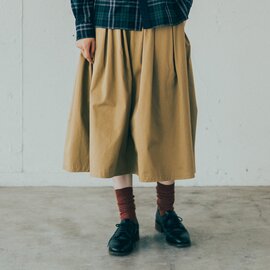 GRANDMA MAMA DAUGHTER｜チノプリーツロングスカート【定番カラー】GK001