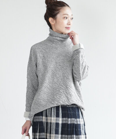 prit|【20%OFF】【WOODY別注カラー】1/25ウール綿接結タートルネックワイドプルオーバー p90560