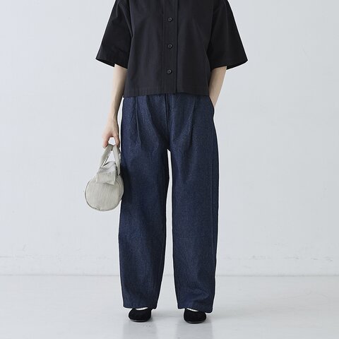 Cion|デニムタックワイドパンツ・19-00201