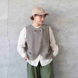 blue willow|カラーネップカノコ編みベスト