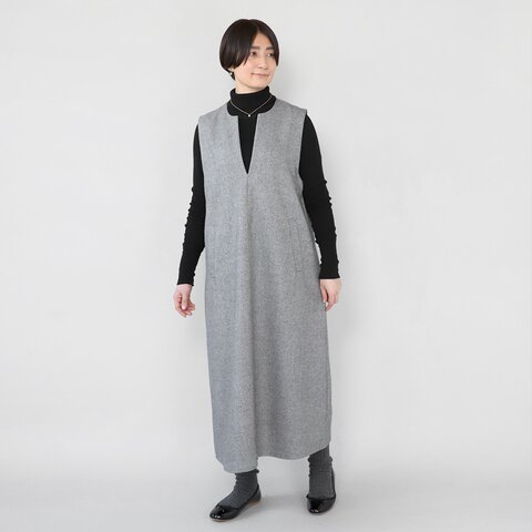 heavenly|ウールミックスのキーネックワンピース