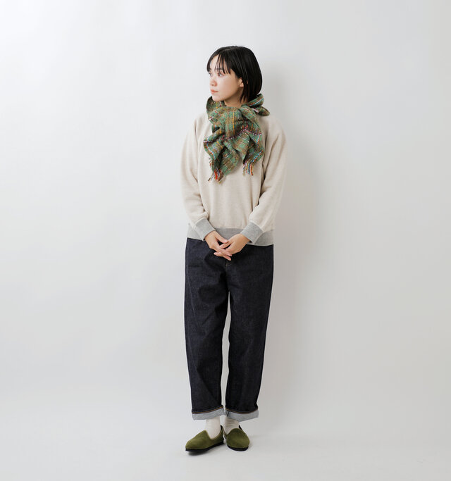 model saku：163cm / 43kg 
color : green×khaki / size : one