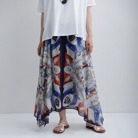 C'est bien fait|80ローン コットン オリジナルプリント ブロカントスカーフ スカート 47139