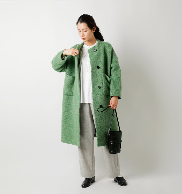 model mizuki：168cm / 50kg 
color : green / size : 38