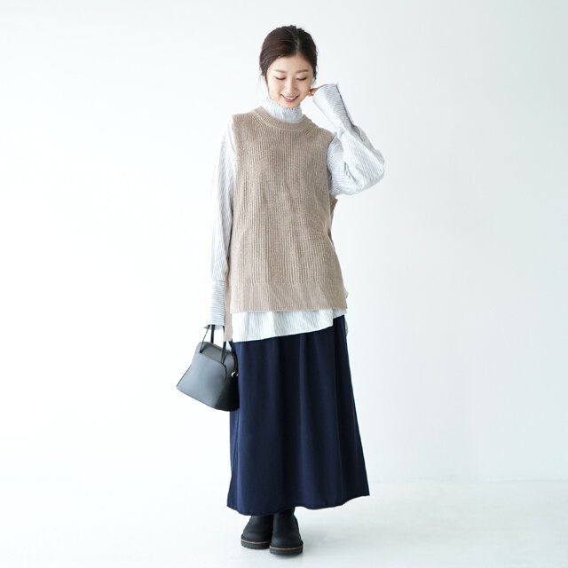 モデル:166cm / 47kg
color : black / size : 37(23.5~24.0cm)