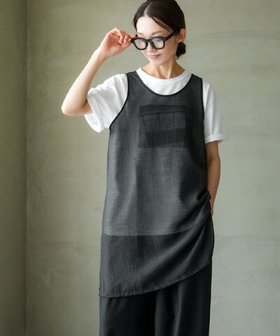 MIDIUMISOLID|【SALE 10%OFF】layered sheer OP レイヤードシアーワンピース レディース トップス ノースリーブ 2-152182