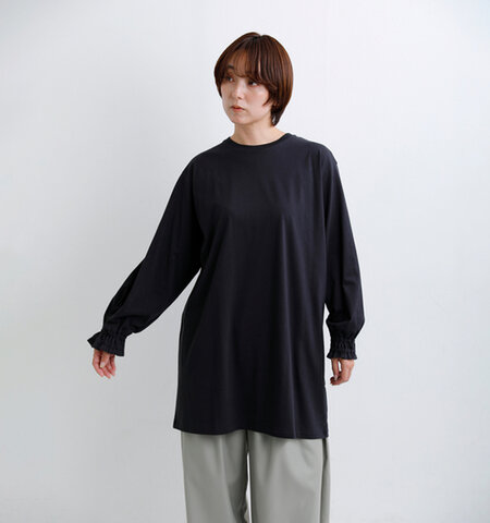 euphoric'|コットン シャーリングフリルカフス ブラウス Shirred Ruffle Cuff Top eu-ct6319