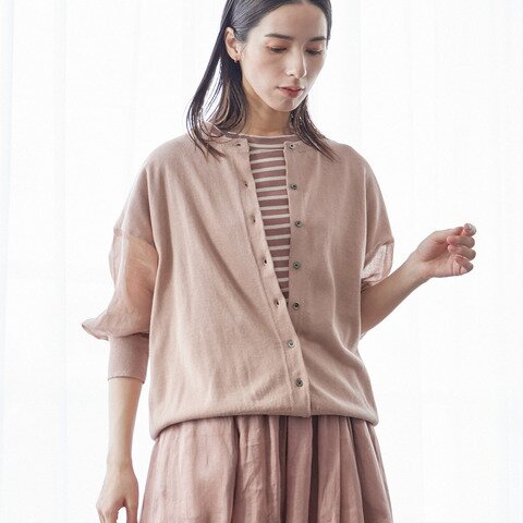 T.Tutie.|強撚コットンニットシアースリーブカーディガン