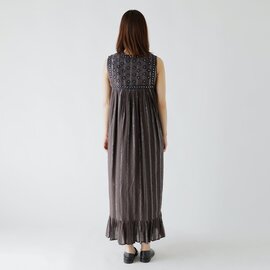 Sara Mallika｜コットン ルレックス ストライプ ミラー 刺繍 ドレス 020541sh1-ms