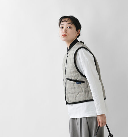 LAVENHAM|チェック キルティング クロップド ボンバー ジレ “CROPPED BOMBER GILET WOMENS” lv11111-tr