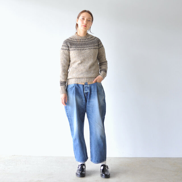 モデル:164cm / 49kg
color : mushroom×mole / size : 34(Women's M)