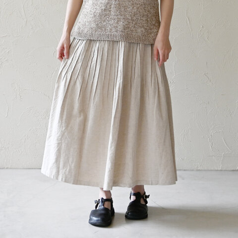 sisam|HCピンタックスカート【ヘンプコットン】【きれいめ】【裏地付き】