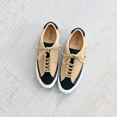 ASAHI|BELTED LOW SUEDE -NAVY BEIGE