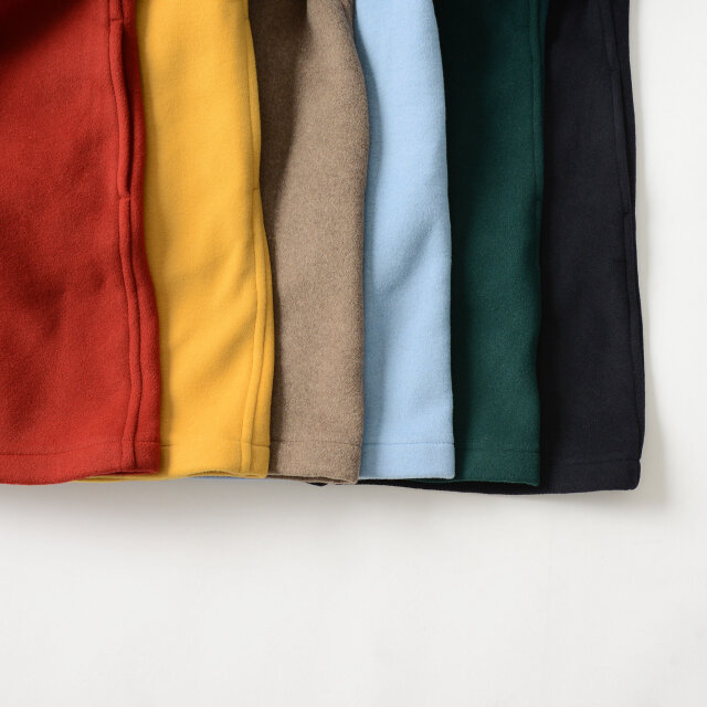 画像左から「new cherry」「※Crouka別注色※ yellow」「mushroom」「sky」「british racing green」「navy」