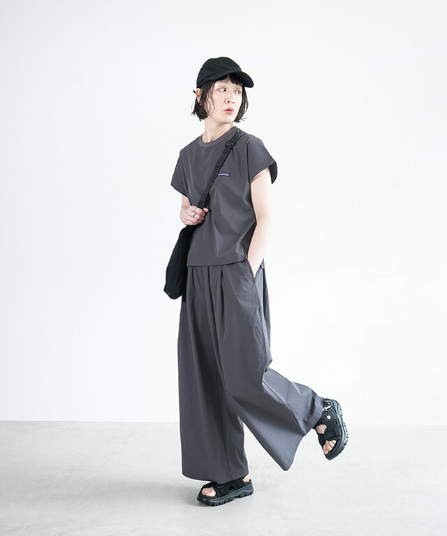 身長:163cm / カラー:CHARCOAL / サイズ:FREE