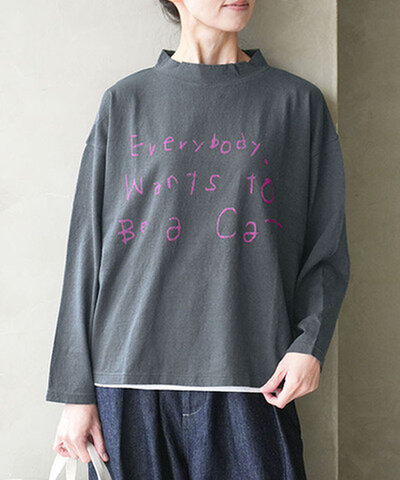 tumugu|ラフィ天竺長袖プリントT レディース トップス tc25402