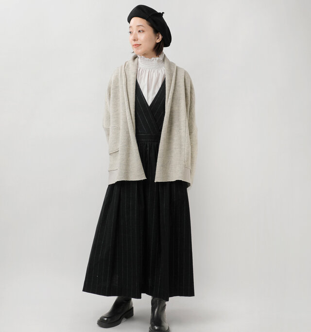 model asuka:160cm / 48kg
color : 杢 gray / size : F