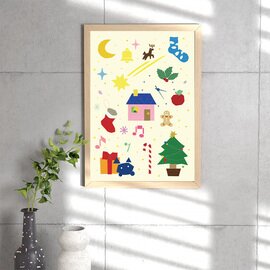 nunocoto｜ファブリックポスター：おうちクリスマス（須貝美和）