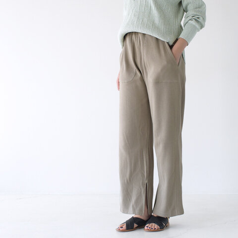 kha:ki|コットン ハニカムサーマル スリットワイドパンツ THERMAL SLIT PANTS イージーパンツ ボトムス MIL-20HPT115 カーキ