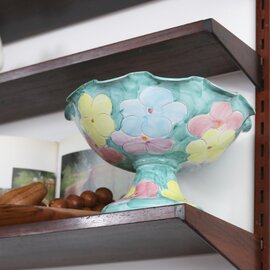 VINTAGE|イタリア製 ハンドペイント 花柄 コンポート鉢 ボウル