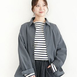 prit|60/1アンカットコール近江晒加工 レギュラーカラービッグシャツ レディース トップス p80608